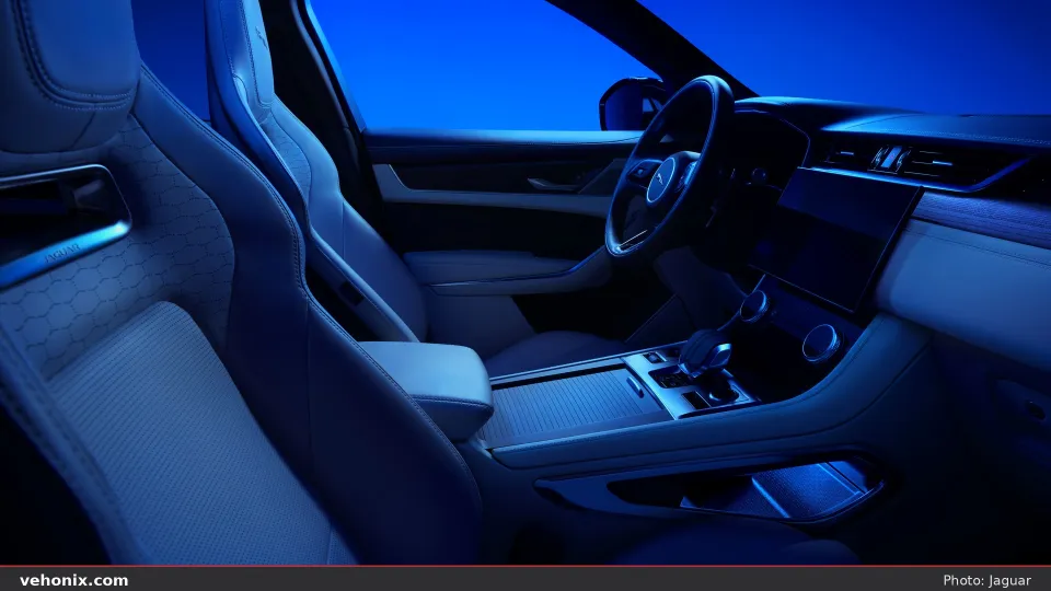 2026 Jaguar F-Pace cabin with oyster sport seats and Pivi Pro screen