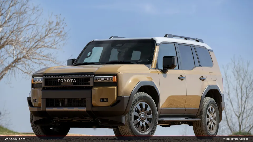 2026 Toyota Land Cruiser in Trail Dust, front three-quarter view