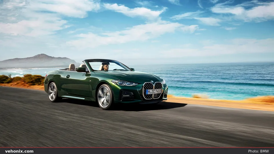 2026 BMW 430i xDrive Convertible in blue, exterior view