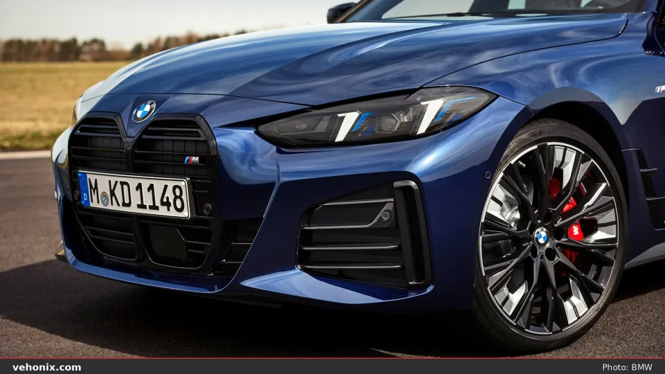 2026 BMW i4 xDrive40 Gran Coupe in blue, exterior view