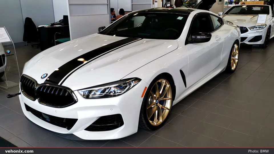 2026 BMW M850i xDrive Gran Coupe in grey, exterior view
