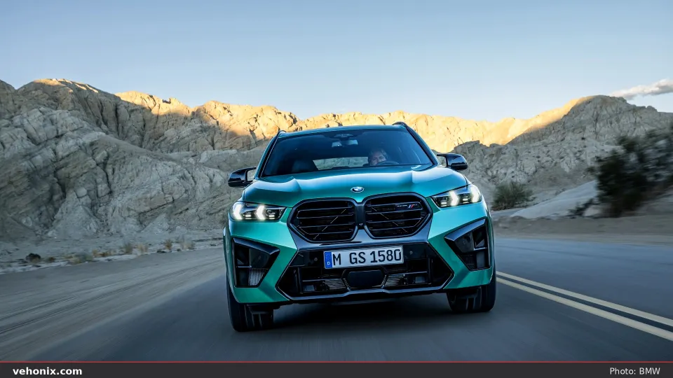 2026 BMW X5 M Competition in blue, exterior view