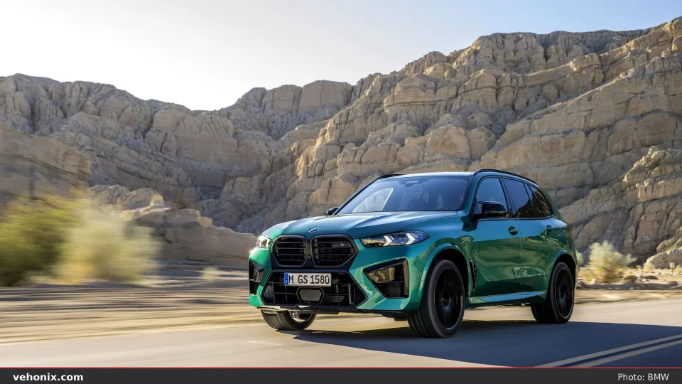 2026 BMW X5 M Competition in blue, exterior view