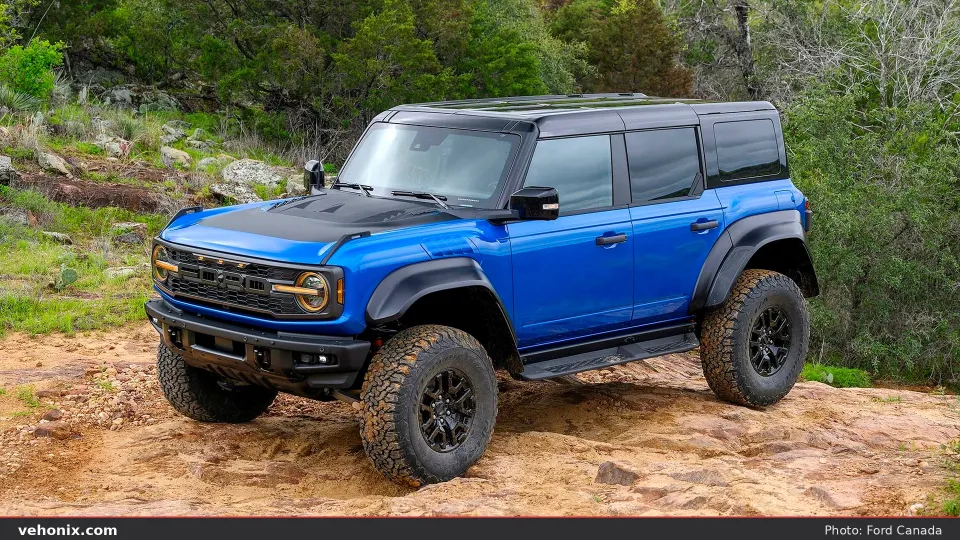 2026 Ford Bronco Raptor in black, exterior view