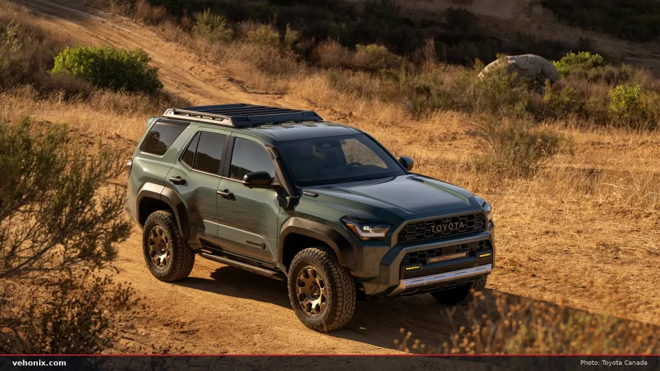 Toyota 4Runner Trailhunter with roof rack, rock rails and all-terrain tires