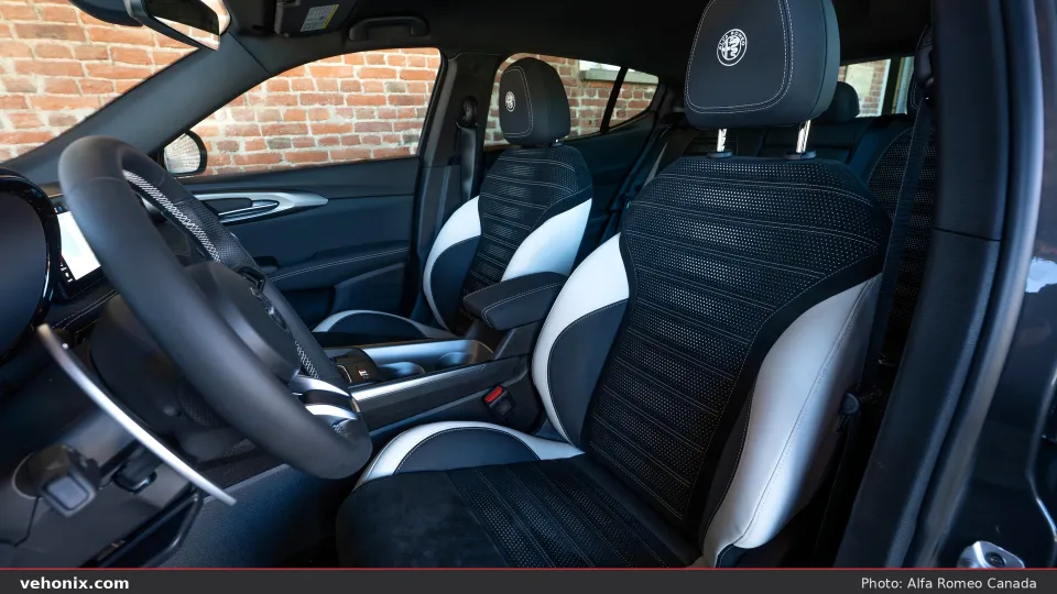 2026 Alfa Romeo Tonale Sport Speciale cabin with two-tone Alcantara front seats