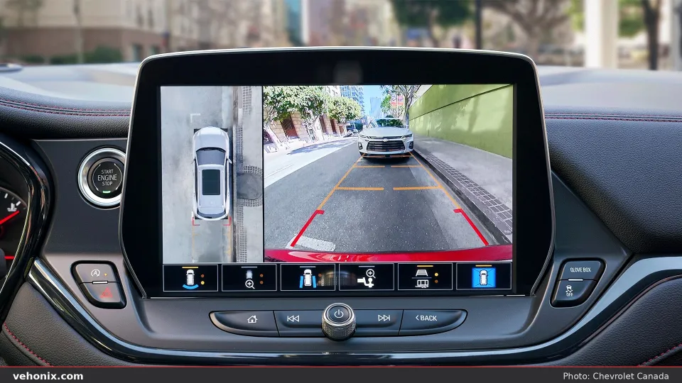 2026 Chevrolet Blazer touchscreen showing surround-vision camera views