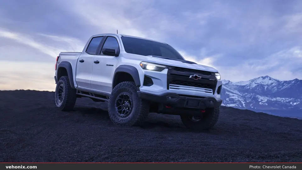 2026 Chevrolet Colorado ZR2 Bison in white, front three-quarter view