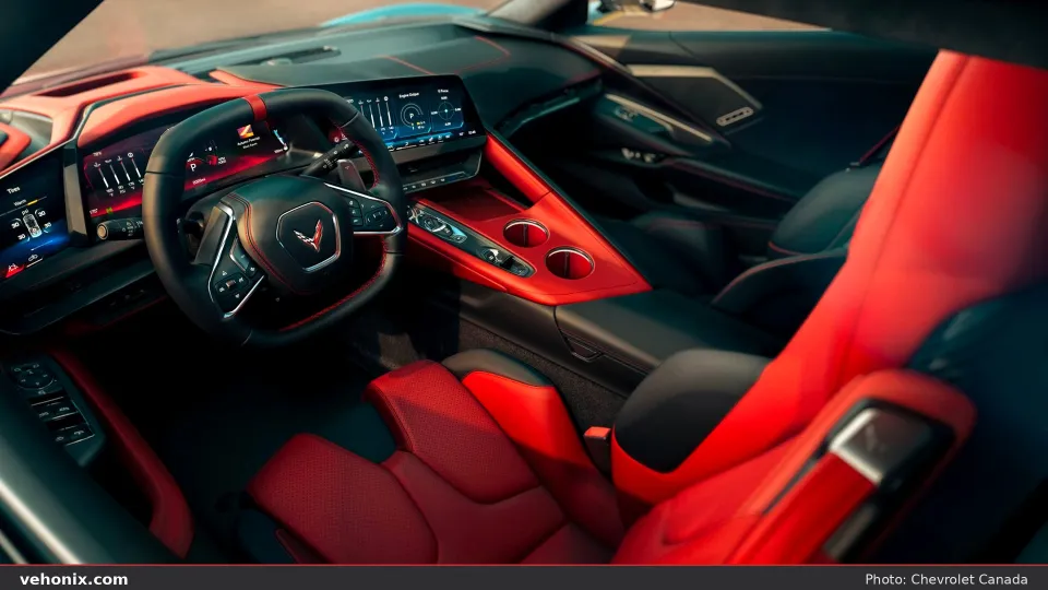 2026 Chevrolet Corvette, red and black cockpit and seats