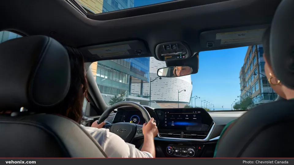 2026 Chevrolet Trax cabin looking forward with digital cluster and touchscreen