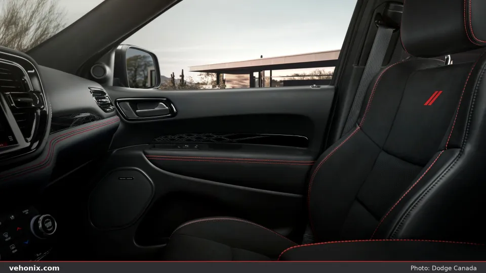 2026 Dodge Durango R/T Premium Blacktop Redline front seats with red stitching