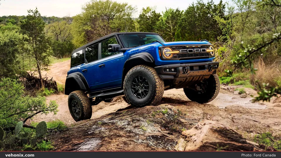 2026 Ford Bronco Raptor in black, exterior view