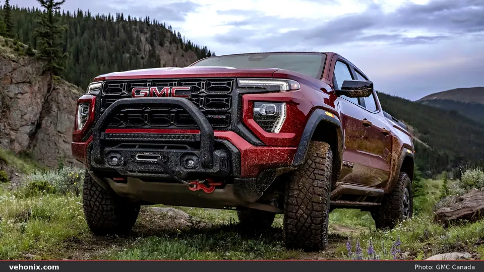 2026 GMC Canyon AT4X off-road exterior on rugged terrain