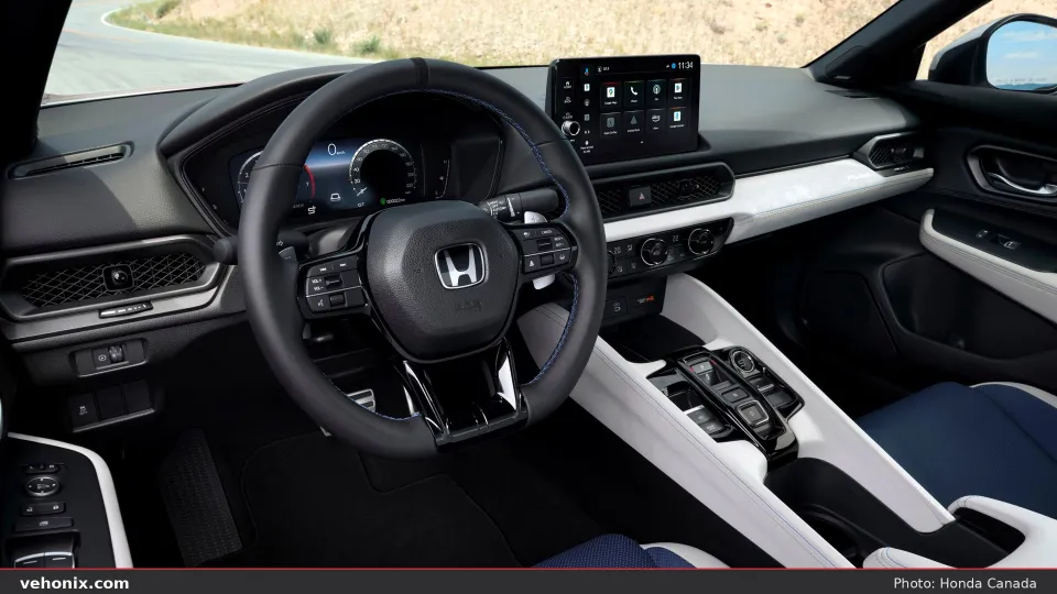 2026 Honda Prelude cockpit with digital cluster, touchscreen and Prelude dash trim