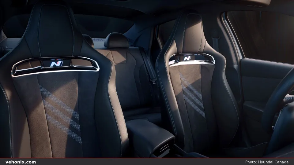 2026 Hyundai Elantra N black N Light front seats with illuminated N badges