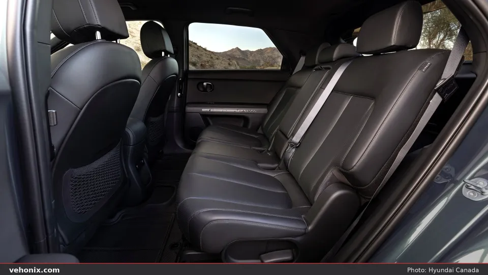 2026 Hyundai IONIQ 5 XRT rear passenger bench seats in dark upholstery