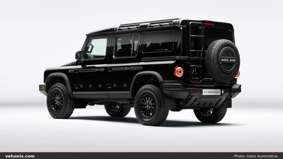 2026 Ineos Grenadier Black in black, rear three-quarter exterior