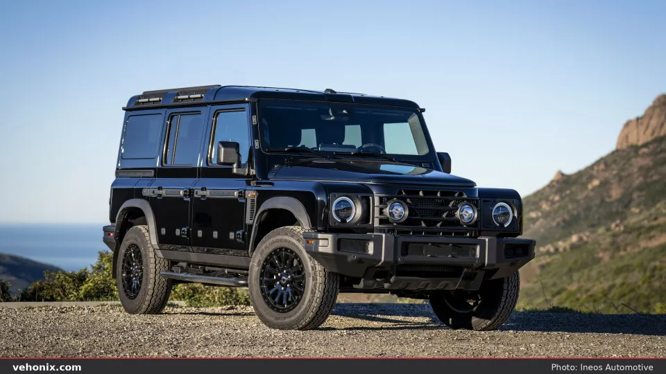 2026 Ineos Grenadier Black in black, front three-quarter exterior