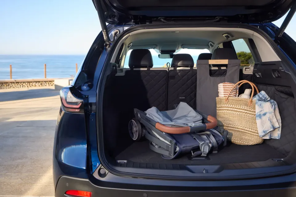 2026 Mazda CX-5 cargo area with the liftgate open