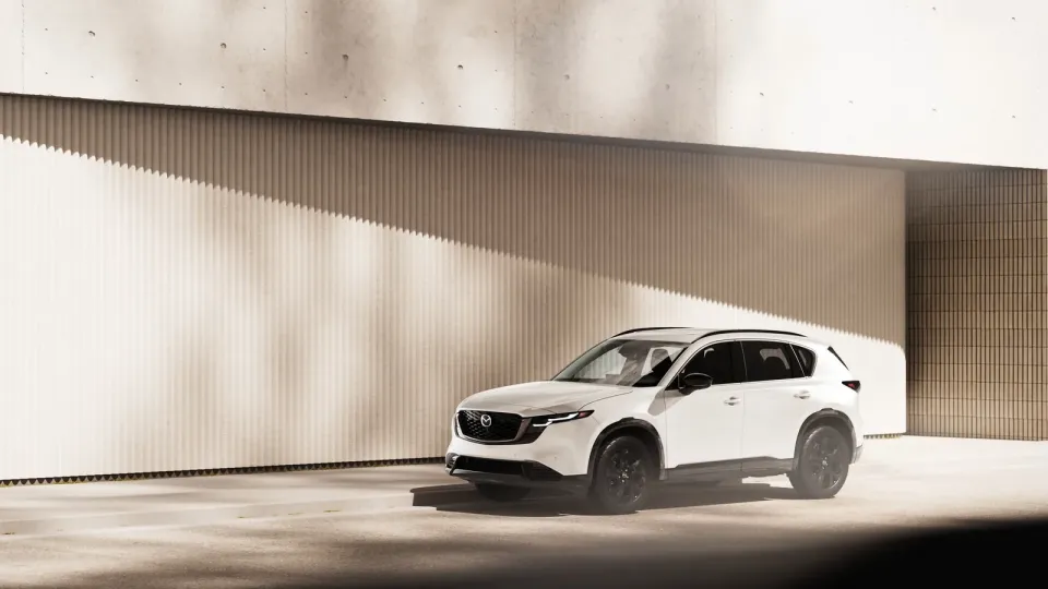 2026 Mazda CX-5 in white, front three-quarter view