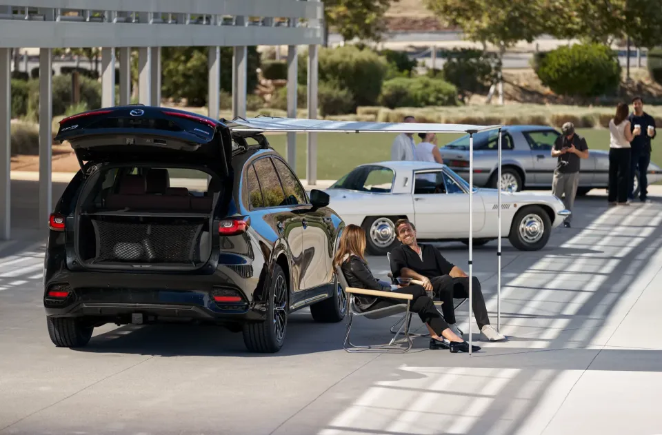 2026 Mazda CX-70 cargo area with the liftgate open
