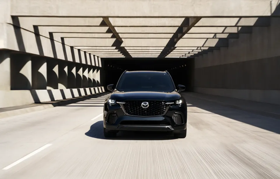 2026 Mazda CX-70 driving, front view
