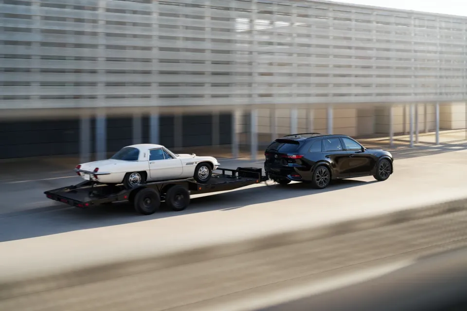 2026 Mazda CX-70 towing a trailer