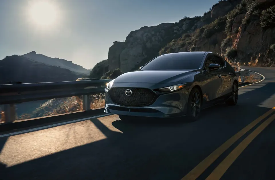 2026 Mazda3 Sport Turbo on a mountain road