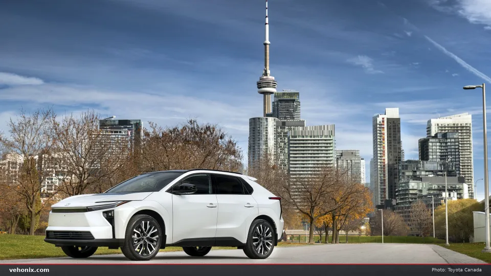 Toyota bZ electric SUV in motion