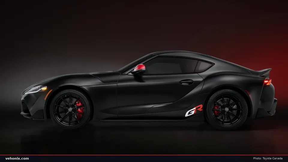 2026 Toyota GR Supra 3.0 MkV Final Edition in matte black, side profile