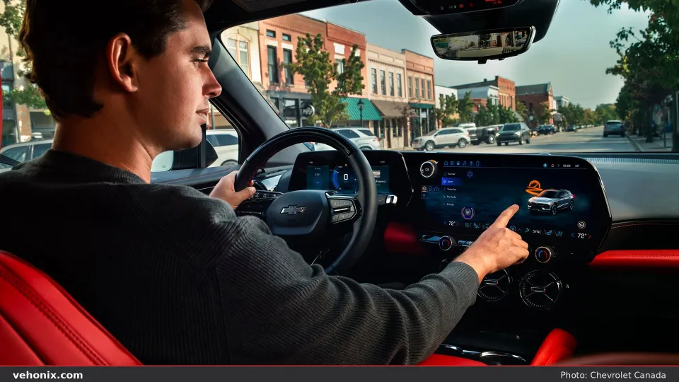2026 Chevrolet Blazer EV SS, driver using the centre touchscreen