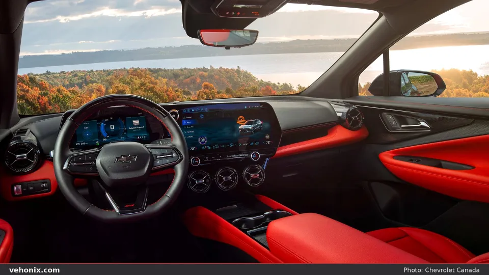 2026 Chevrolet Blazer EV SS, dashboard with red and black interior