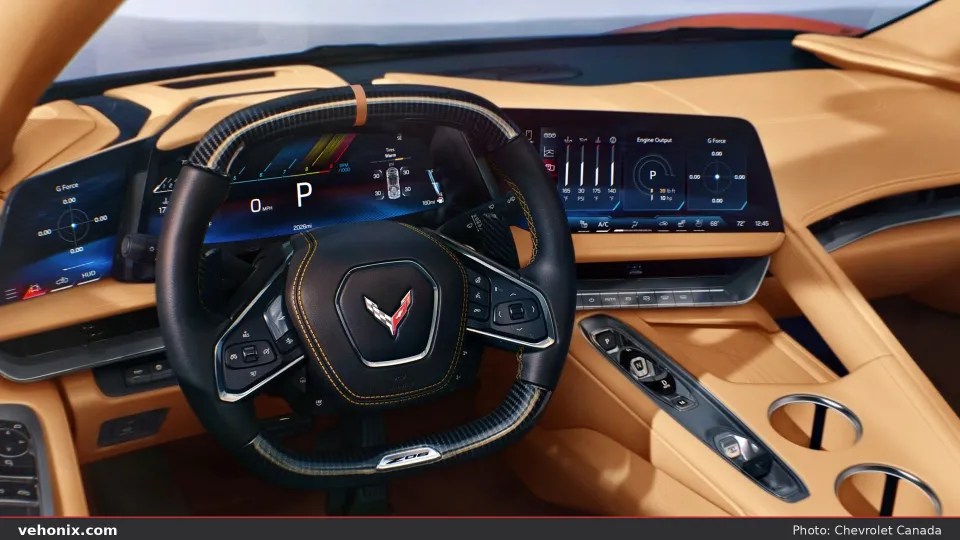 2026 Chevrolet Corvette Z06 Carbon Aero, tan cockpit and steering wheel