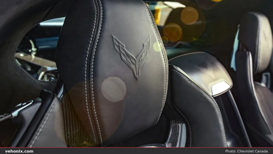 2026 Chevrolet Corvette ZR1, black seat headrest with logo