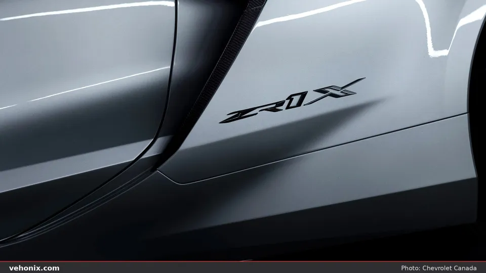 2026 Chevrolet Corvette ZR1X in silver, ZR1X side badge detail