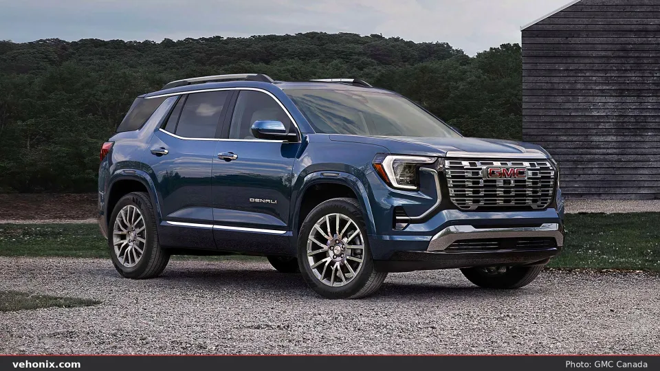 2026 GMC Terrain Denali exterior three-quarter from the official page