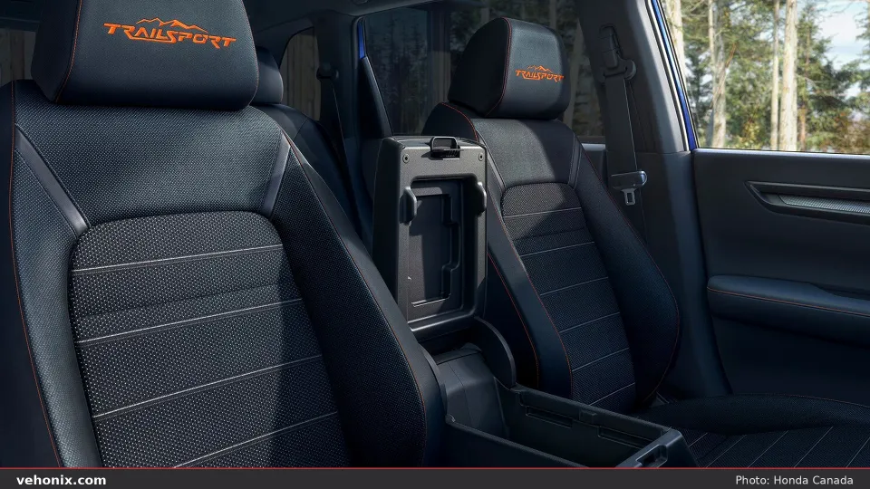 2026 Honda CR-V TrailSport front seats with embroidered TrailSport headrests