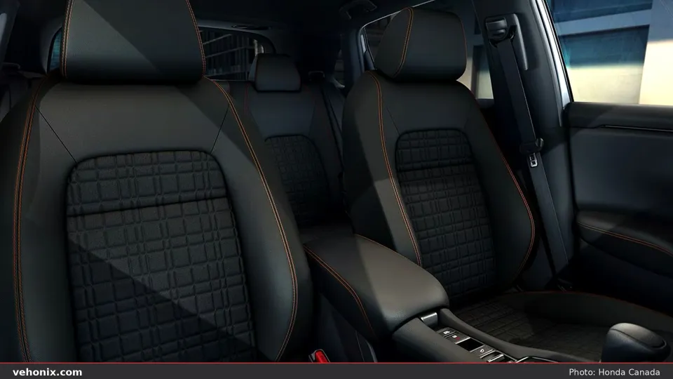 2026 Honda HR-V Sport black cloth seats with orange contrast stitching