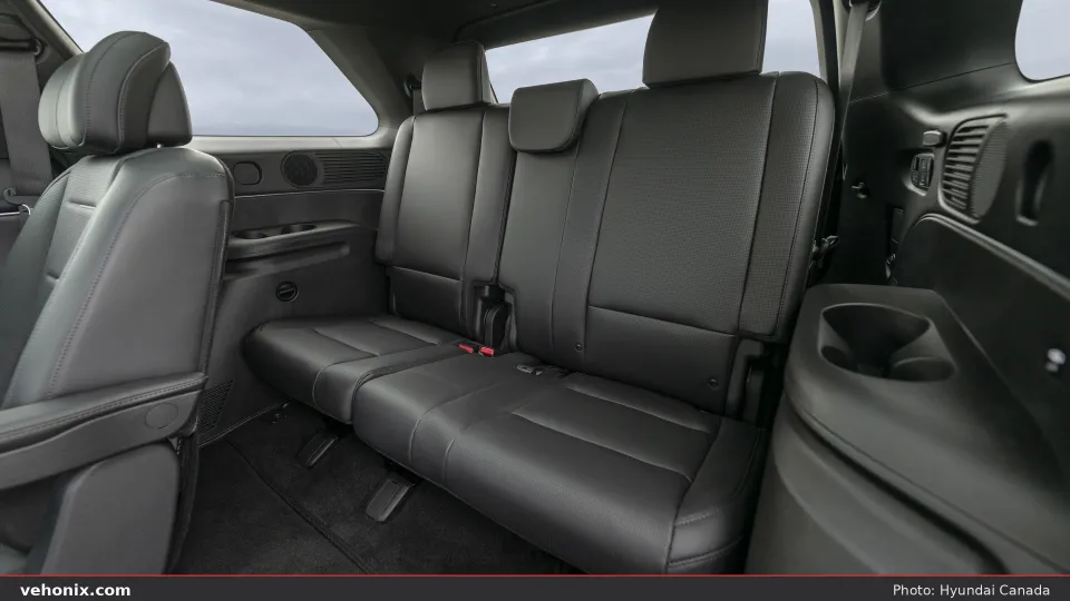 2026 Hyundai Palisade second- and third-row black leather seating