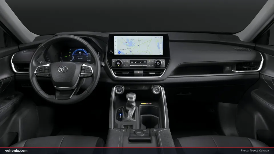 2026 Toyota Grand Highlander Woodland dashboard, steering wheel and touchscreen